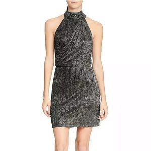 Halston Metallic cocktail dress sz 2 NWT
